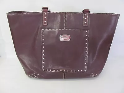 Michael Kors Astor Oxblood Leather Studded Tote Shoulder Handbag 18  X 12 X 5  • $75