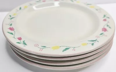 4 Pc 7.5 Inch Salad Plates Anchor Hocking Stoneware Dutch Garden Replacements • $14.98