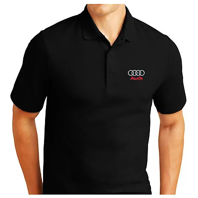 £15.99 • Buy Personalised Audi Logo Embroidered Pique Polo Shirt Work Outdoor Sport Birthday