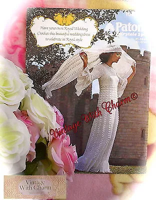 £3.09 • Buy Vintage Crochet Pattern Wedding Bride Bridesmaid Dress 3 Sizes 32-37 Bust 