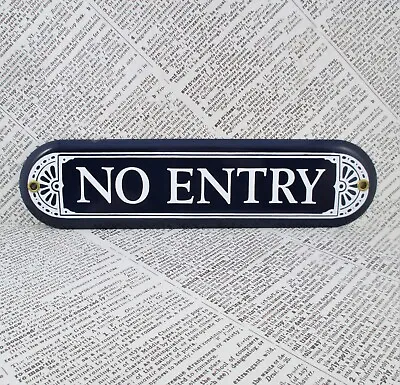 Vintage Blue And White Enamel No Entry Sign • $22