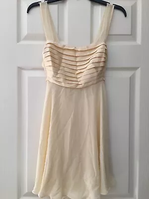 Vtg Flora Nikrooz Ivory Slip Nightgown Satin Pleats Sheer Skirt Size M Medium • $29.99