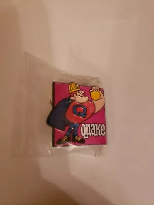 Quake Cereal Character Mint Vintage Pin Back Television Brand New Mint • $6.99