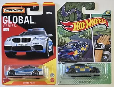 $5.49 • Buy Matchbox + Hot Wheels Lot Of 2: BMW M5 Police + BMW M2 Police