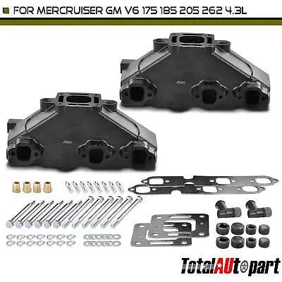 New 2Pcs Marine Exhaust Manifold With Gasket For Mercruiser V6 175 185 205 262 • $414.99
