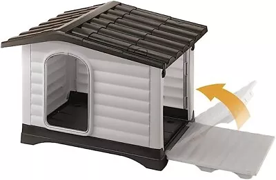 Plastic Dog Kennel Pet House Weather Proof Outdoor Garden Insulated Vent Clean. • £224.95