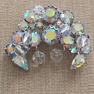 Vintage Weis Crystal Brooch Pin Aurora Borealis AB  • $44