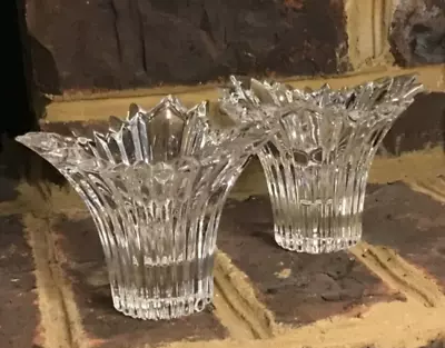 Mikasa Crystal DANTE Starburst Candle Stick Votive Holders Set Of 2 Germany • $9