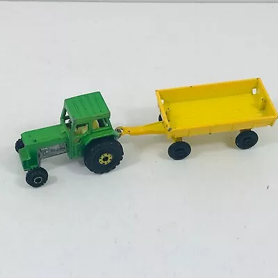 Matchbox Farm Tractor Green No.46 & Yellow Hay Trailer A • £9.99