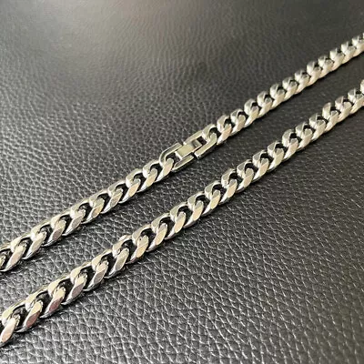 Pure Titanium 10.5mm Cuban Chain Necklace Hand Polished Surface Thickened 25.6  • $57.39