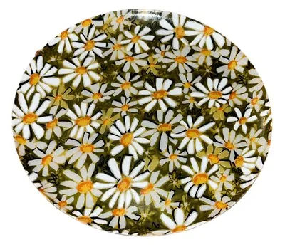 Vintage Round Fiberglass Daisy Tray Mid Century Floral Platter 17” LARGE Retro • $50