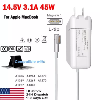 45W AC Adapter “L-Tip” Charger Connector For Apple MacBook Air A1237 A1370 A1369 • $9.95