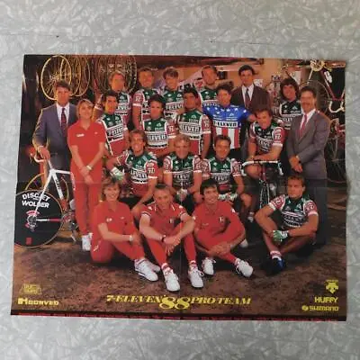 1988 Cycling Team 7-Eleven 16x20  Original Fold-out Poster Hampsten Huffy 7-11 • $74.99