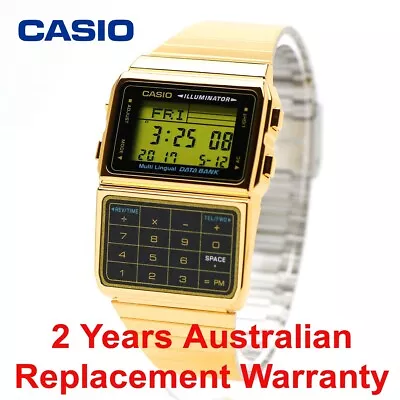 Casio Databank Vintage Digital Watch Dbc-611 Gold Dbc-611g-1 2-year Warranty • $129.99