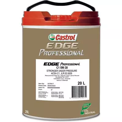 Castrol EDGE Professional C1 5W-30 Engine Oil 20L 3375617 • $287.26