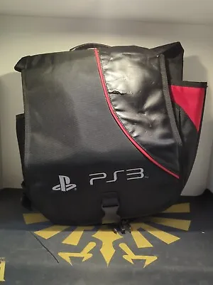 Used Sony PS3 PlayStation 3 Padded Backpack Storage Travel Bag Carrying Case • $29.99