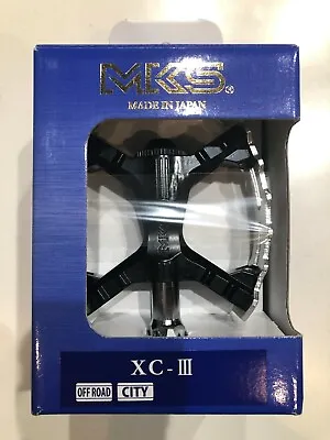 MKS MIKASHIMA XC-III Bare Trap Pedals Collar Black Body Silver Cage  9/16  W/Box • $148.50