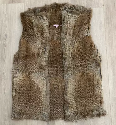 Calypso St. Barth - Kiesza Rabbit Fur Vest Brown - Size Medium • £47.45