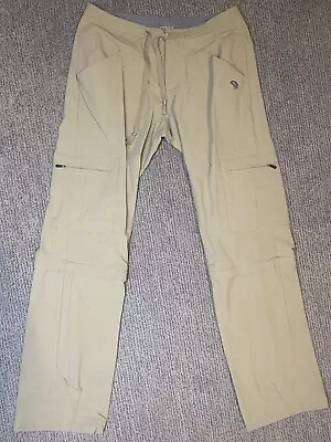 Mountain Hardwear Womens 4 Convertible Hiking Pants Outdoor Nylon Stretch Khaki • $15.98