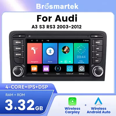 7'' Car Radio For Audi A3 S3 Android 13.0 DAB GPS Carplay Stereo Bluetooth WiFi  • £149.99