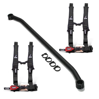$379.99 • Buy 04-13 Yamaha Rhino Harness Bar & Dragonfire 2  4 Point Sewn In Seat Belts Black