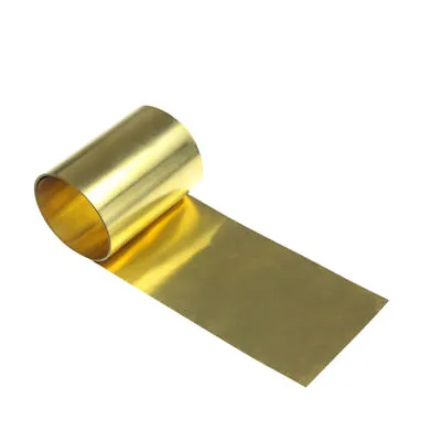 1PC Brass Metal Thin Sheet Foil Plate Thick 0.01-0.3 Mm X10-200 Mm X 1000 Mm • £3