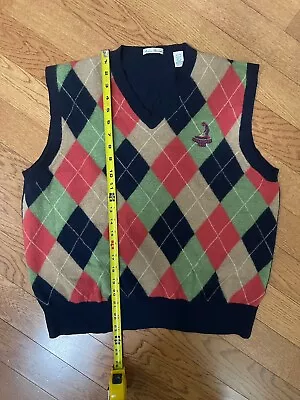 Pinehurst Italian Merino Wool Sweater Vest Argyle Golf Women’s Medium • $9.99