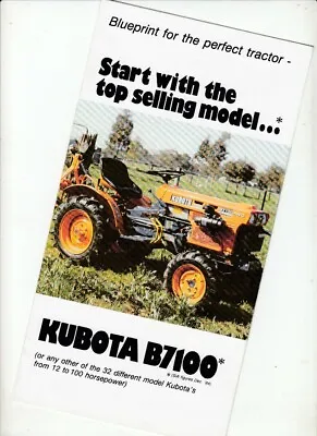 $19.95 • Buy 1985 KUBOTA TRACTOR & B-SERIES IMPLEMENTS Australian 8p Brochure 