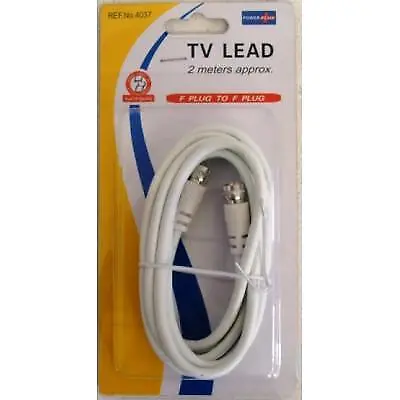 PowerPlus F Plug To F Plug TV Lead White 2Mtr 4037 • £2.79