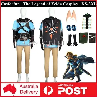 The Legend Of Zelda Breath Of The Wild Link Cosplay Costume Outfit Party Dress • $139.89