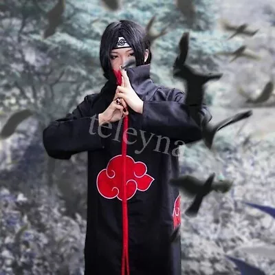 Cosplay Naruto Akatsuki Sasuke Uchiha Anime  Cloak  Costume Suits Anime 2XL • $29.89