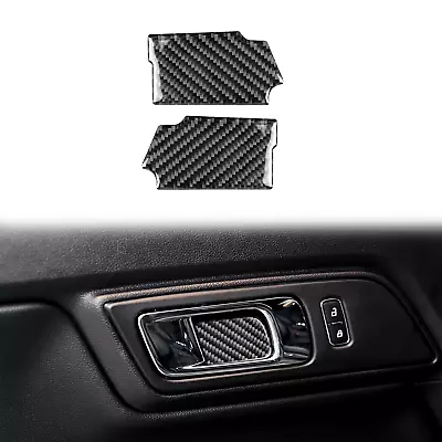 Carbon Fiber Interior Door Handle Bowl Trim Sticker For Ford Mustang 2015-2020 • $10.88