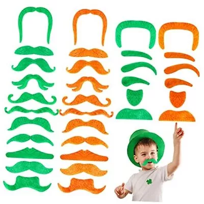 102 Pieces St. Patrick's Day Mustache Green Yellow Self Adhesive Mustache  • $29.06