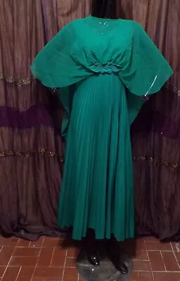 Vintage 70's Susan Wayne Pleated Evening Coctail Party Maxi Dress • $29.99