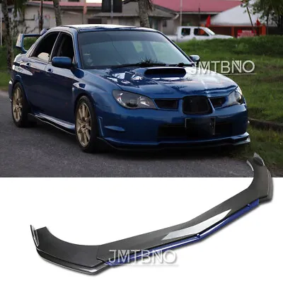 For Subaru WRX Impreza Front Bumper Lip Spoiler Splitter Kit  Carbon Fiber+Blue • $89.37