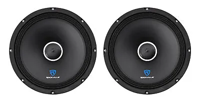 (2) Rockville RXM104 10  1200w 4-Ohm SPL Car Midrange Mid-Bass Speakers W/Bullet • $74.90