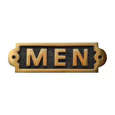 Men Sign Polished Brass Plaque Brass Sign Renovators Supply • $17.99