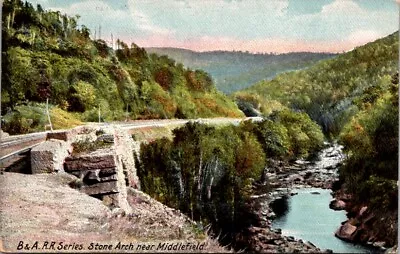 Postcard Boston & Albany Railroad Stone Arch Bridge Middlefield Maine ME    S702 • $12.95