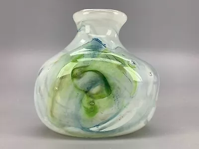 Australian Art Glass Jam Factory Squat Vase By John Walsh Signed • $79
