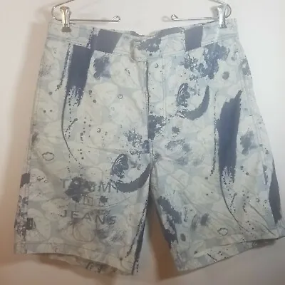 Mens Tommy Hilfiger Tommy Jeans Board Shorts Spellout Size M Blue Lily Pads • $18.95