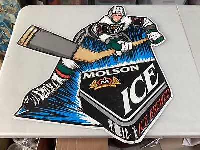 Vintage Molson Ice Metal Hockey Player Sign • $59.99