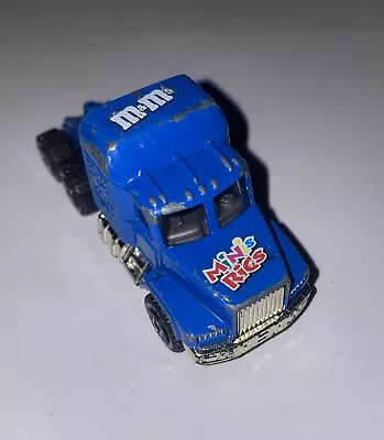 VTG. Mini Rigs Blue Semi Truck Cab Tractor W Mars Candy M&Ms Logo NICE COND 1:64 • $0.99
