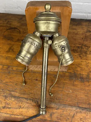 $89 • Buy C.1915 Lamp Cluster W/ 2 Hubbell Sockets & Tassle Pull Chains, Old Lighting Part