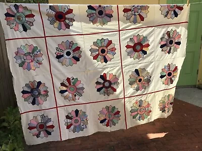 Vintage Applique Flower Garden Quilt Top • $29.99