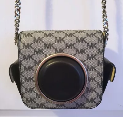 Michael Kors Scout Black Grey Logo Camera Bag Crossbody Chain  Straps • $65