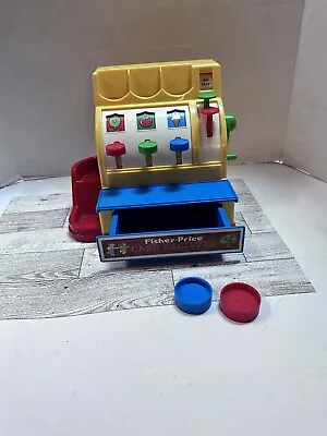 Vintage 1974 Fisher Price Cash Register With 2 Coins Works • $15