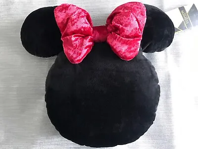 Primark Minnie Mouse Bow Cushion Disney Cuddly Soft Pillow 35cm X 35cm Travel  • £9.49