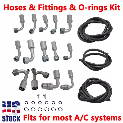 US For Most A/C Systems Air Conditioning Hoses Fittings & O-rings Kit Universal • $112.99