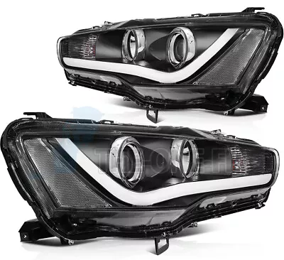 Headlights Assembly Replacement Fits 08-17 Mitsubishi Lancer/EVO Black Housing • $210.99
