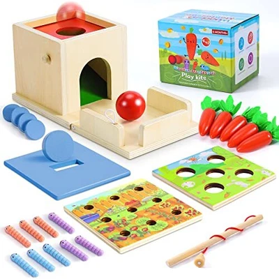 £24.56 • Buy 4 In 1 Wooden Montessori Toys For 1 Year Old Wooden Toys | Ball Drop
